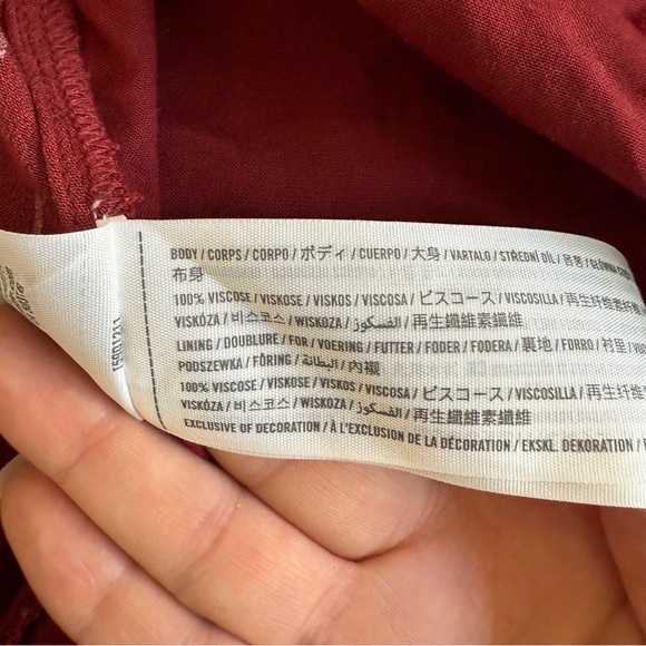 Abercrombie & Fitch dress Wrap maroon red stipe asymmetrical Medium - Picture 11 of 11